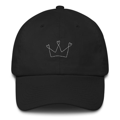 Black Cotton Cap with Crown Design