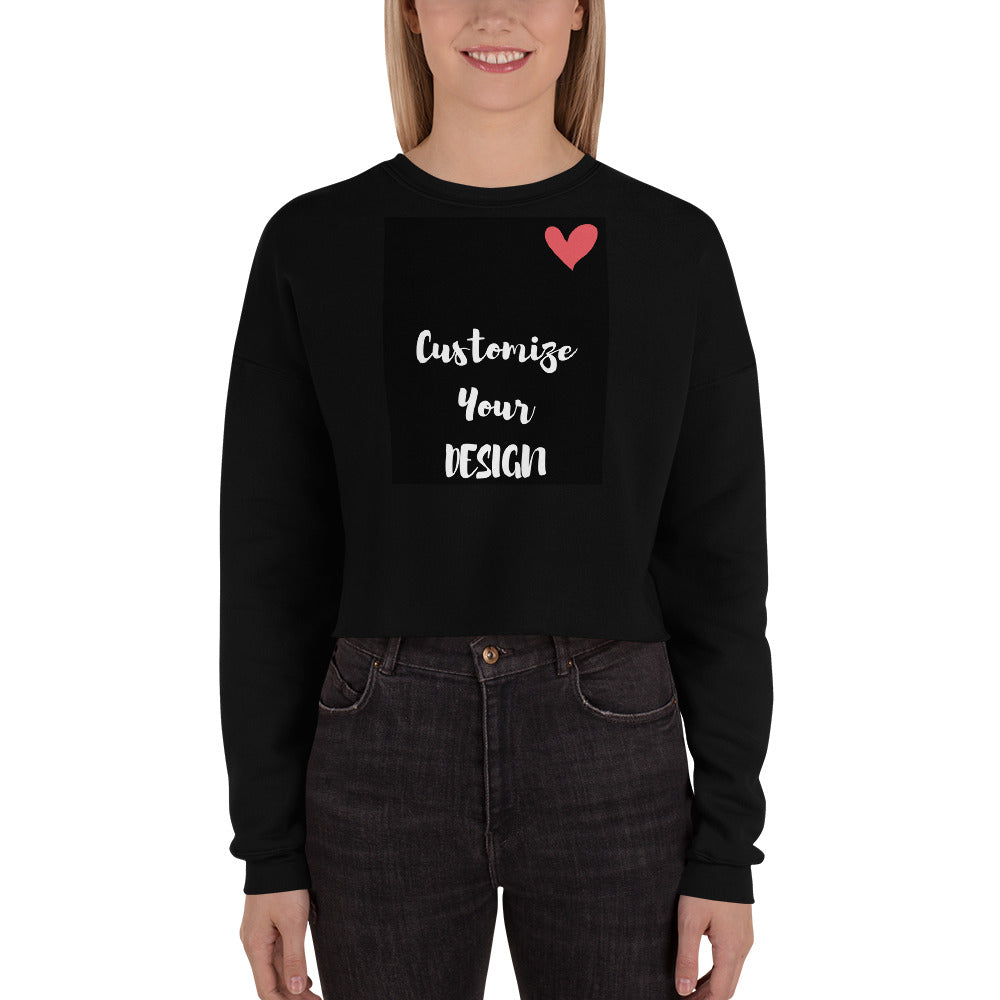 Women's Black Crop Sweatshirt - Customize Your Design