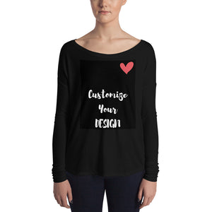 Women's Black Long Sleeve Tee - Customize Your Design