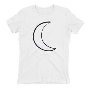 White Women's T-Shirt with Moon Design