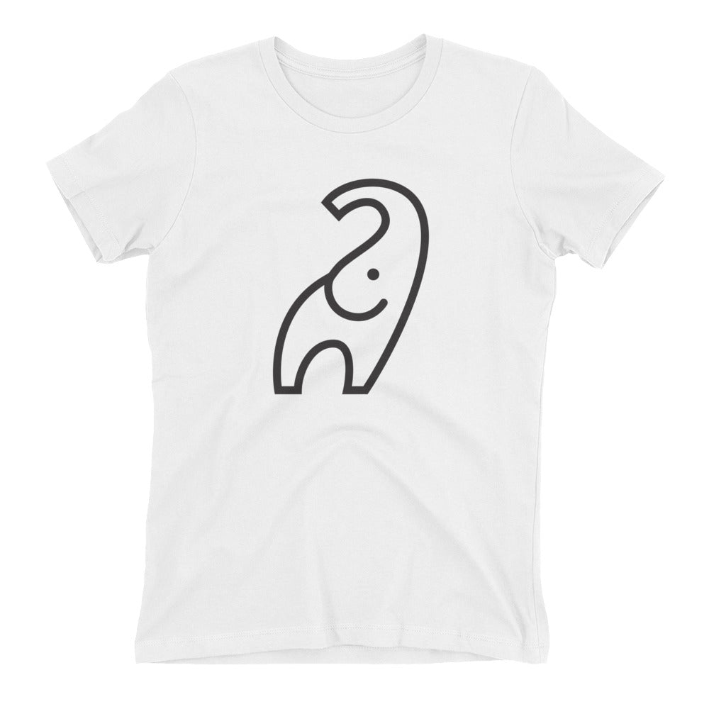 Women's White T-Shirt with Elephant Design