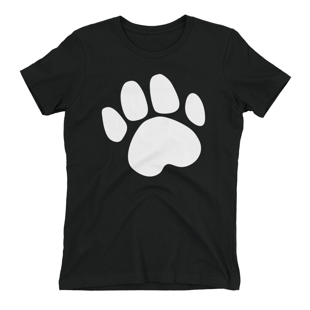 Black Women's t-shirt with Footprint Design