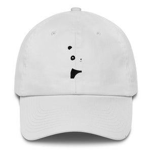 White Cotton Cap with Panda Bear Design