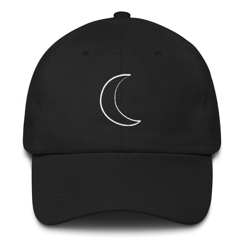 Black Cotton Cap with Moon Design