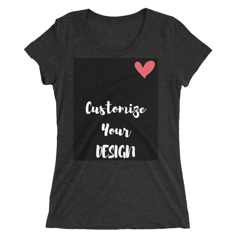 Ladies' Black Short Sleeve T-Shirt - Customize Your Design