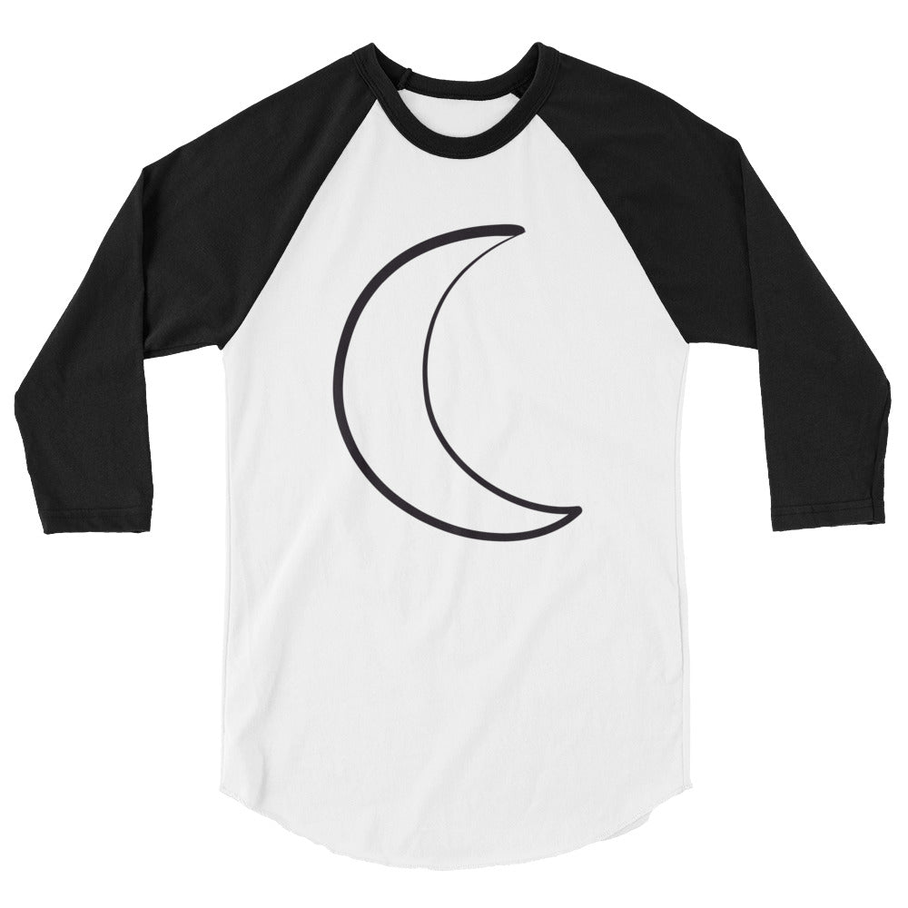 B&W Raglan 3/4 Sleeve Shirt with Moon Design