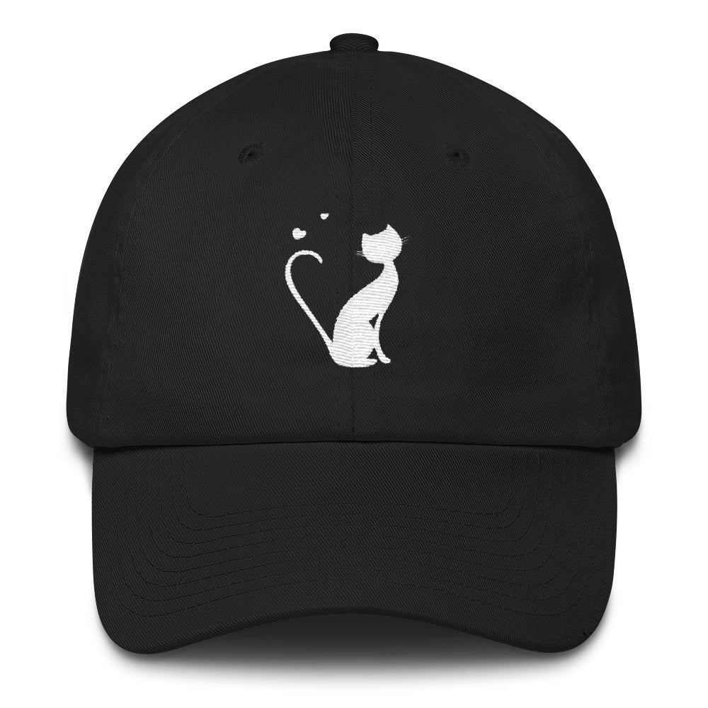 Black Cotton Cap with Kitty Design