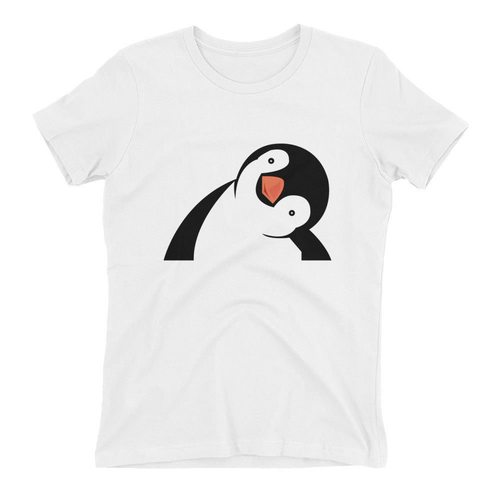 White Women's T-Shirt with Penguin Design