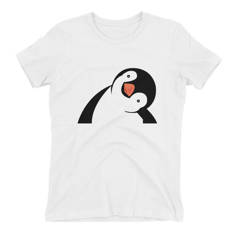 White Women's T-Shirt with Penguin Design