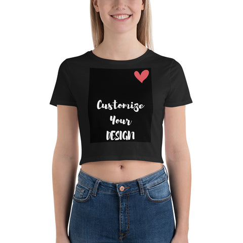 Women’s Black Crop Tee - Customize Your Design